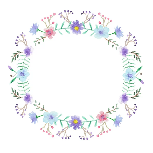 Watercolor floral frame — Stock Vector