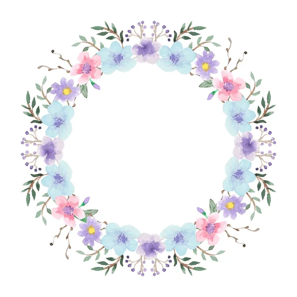 Aquarelle cadre floral — Image vectorielle