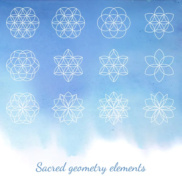 Sacred geometry vector elements — Stock Vector
