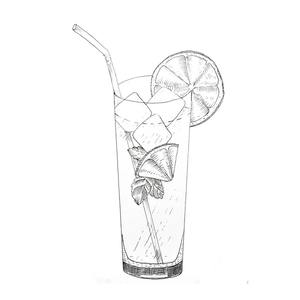 Hand drawn lemonade ink sketch — Stock Photo, Image