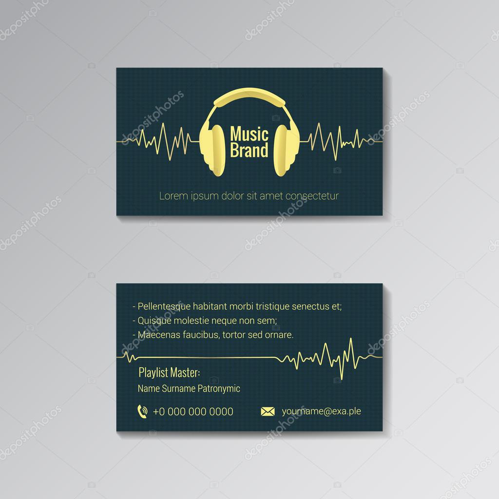 Business card template for music DJ, music store, clubs etc