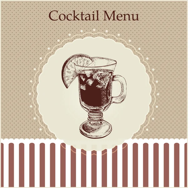 Modello di copertina del menu cocktail — Vettoriale Stock