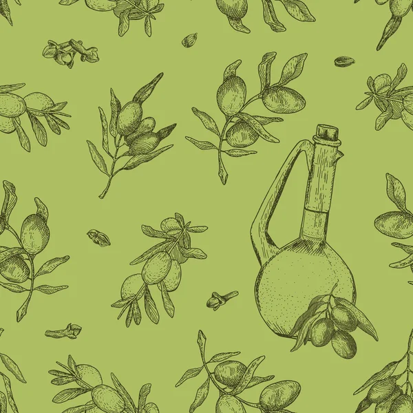 无缝橄榄油模式 — 图库矢量图片