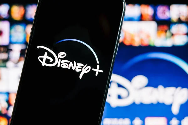Логотип Disney Экране Смартфона — стоковое фото