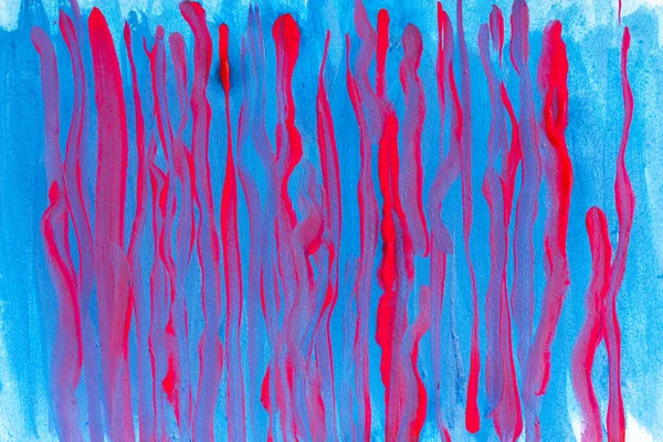 Рисунок Гуаши Красный Синий Цвета — стоковое фото