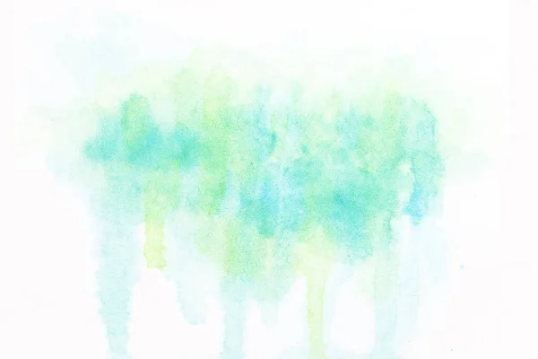 Акварельное Пятно Пятно Краски Сине Зеленый Цвет Рисование — стоковое фото