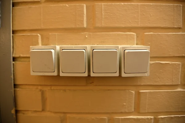 Power switches in a row — Stock Photo, Image