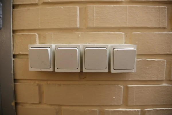 Power switches in a row — Stock Photo, Image