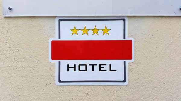 Vier-Sterne-Hotelschild — Stockfoto