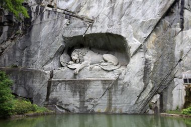 Aslan can. Lucerne, İsviçre'de heykel