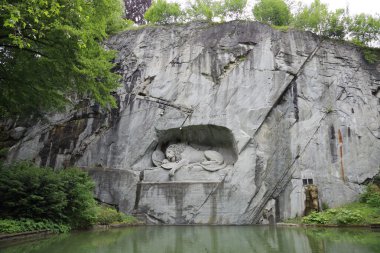 Aslan can. Lucerne, İsviçre'de heykel