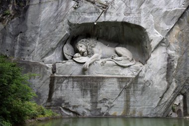 Aslan can. Lucerne, İsviçre'de heykel