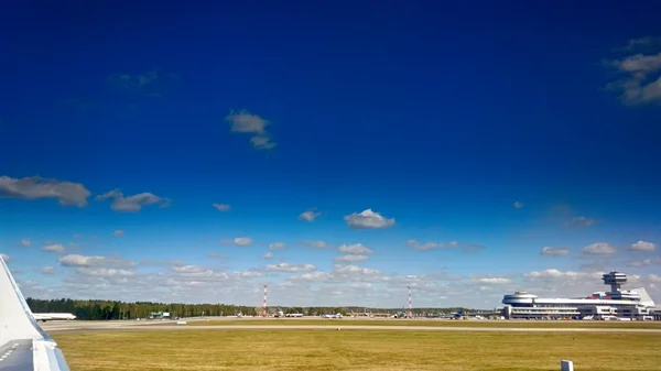 A vista do avião de passageiros — Fotografia de Stock