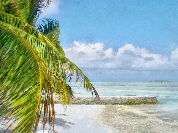 Wunderschöne Malediven. Illustration — Stockfoto
