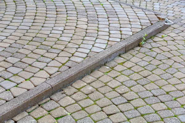 石の歩道舗装のテクスチャパターン化された表面 手動石積み — ストック写真