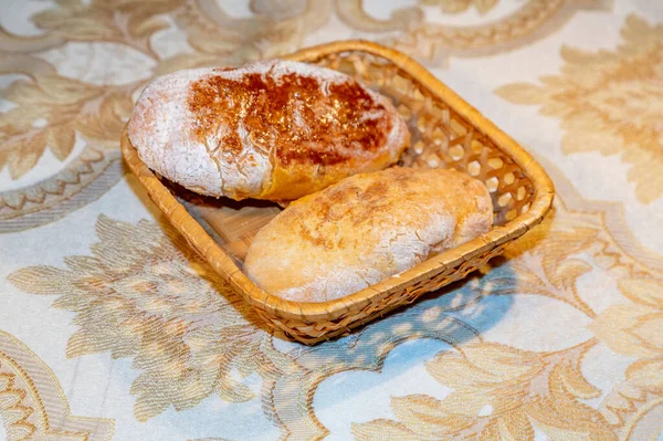 Délicieuse Tarte Maison Four Dans Plat Bois Osier — Photo