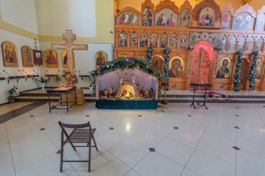 Zelenogradsk, Rusya - 17 Ocak 2021: Dönüşüm Katedrali 'nin İçi. 1897 'de inşa edilmiş.