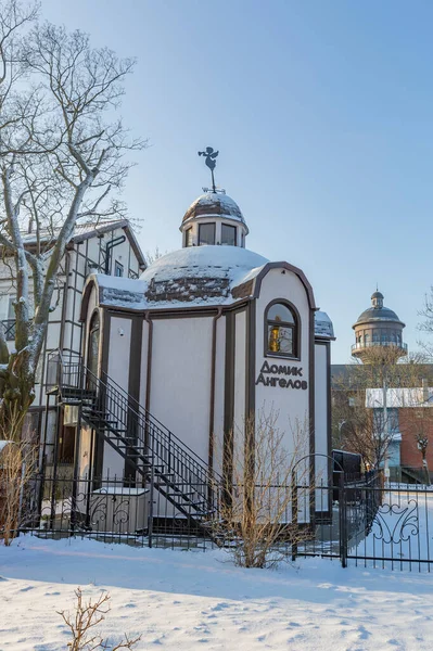 Zelenogradsk Russia January 2021 House Angels 도심에 박물관을 건축하는 — 스톡 사진