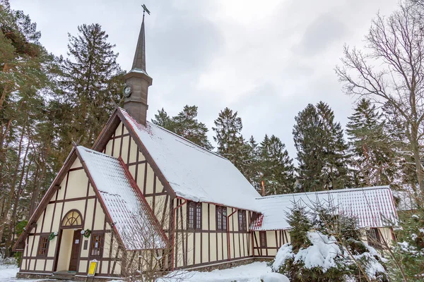 Kaliningradregionen Ryssland Januari 2021 Typisk Arkitektur Liten Semesterort Vintern — Stockfoto