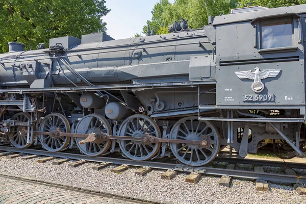 克拉斯诺戈尔斯克地区 莫斯科地区 2021年7月11日 罕见的纳齐复古蒸汽机车 Vadim Zadorozhny车辆博物馆 欧洲最大的古董车博物馆之一 — 图库照片