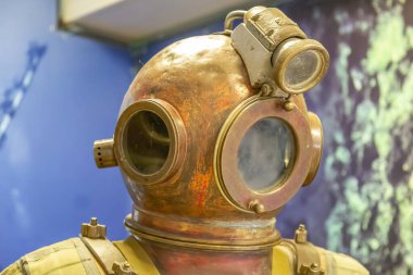 Sualtı sabotaj operasyonları için bir askeri dalgıcın nadir bulunan retro kıyafeti.