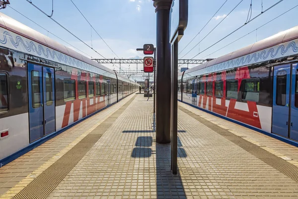 Region Moskau Russland Juli 2021 Elektrischer Hochgeschwindigkeits Personenzug Erreicht Den — Stockfoto