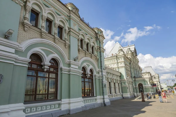 Moscou Russie Août 2021 Partie Bâtiment Historique Gare Rizhskiy Dans — Photo