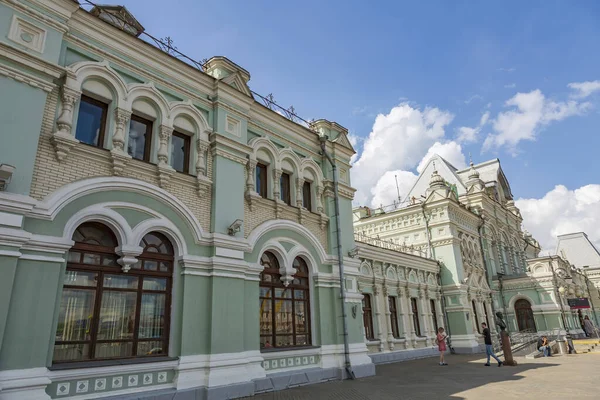 Moscou Russie Août 2021 Partie Bâtiment Historique Gare Rizhskiy Dans — Photo