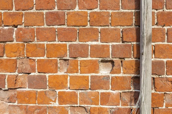 Homlokzati Téglából Cementből Készült Régi Fal Dombornyomott Texturált Felülete — Stock Fotó