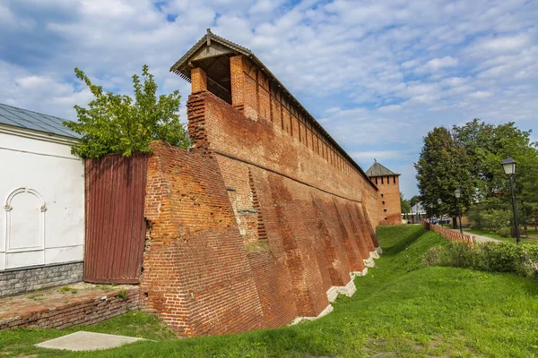 Kolomna Rusland Augustus 2021 Een Deel Van Overgebleven Bakstenen Muur — Stockfoto