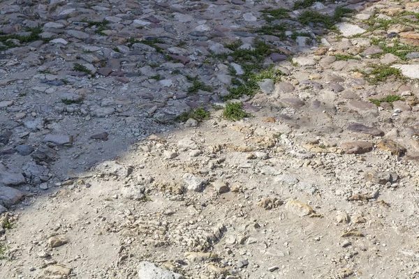 古代都市の破壊された歩道のテクスチャ表面 — ストック写真