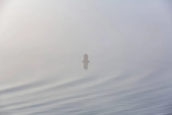 Calm River Water Surface Iron Navigation Buoy — Stock Photo, Image