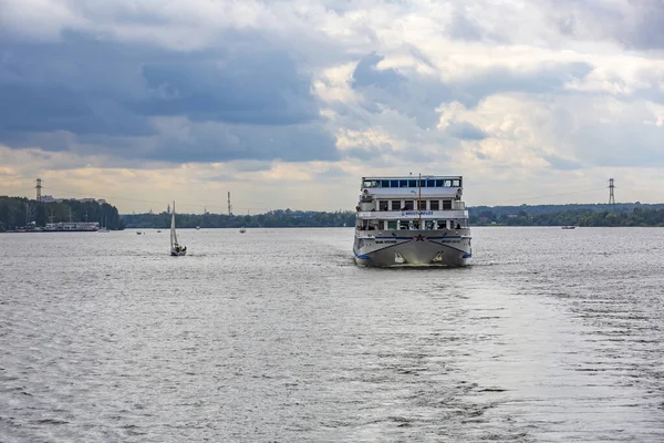 Moscow Region Russia September 2021 White Four Deck Ship Mikhail — Stock Photo, Image