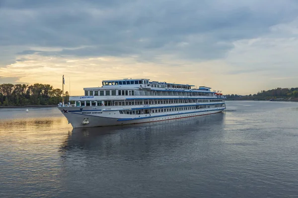 Moscow Region Russia September 2021 White Four Deck Ship Mikhail — Stock Photo, Image