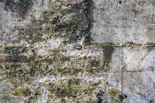 Texturierte Oberfläche Einer Grauen Betonwand Mit Kratzern Und Rissen — Stockfoto