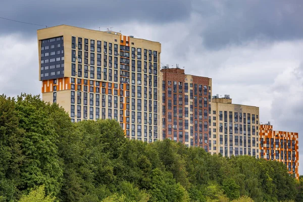 Moscow Region September 2021 Modern High Rise Residential Building Vicinity — Stock Photo, Image