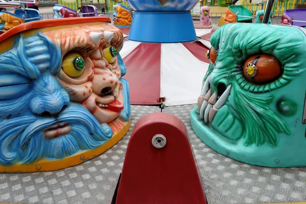 Evil cabins on the carousel — Stock Photo, Image