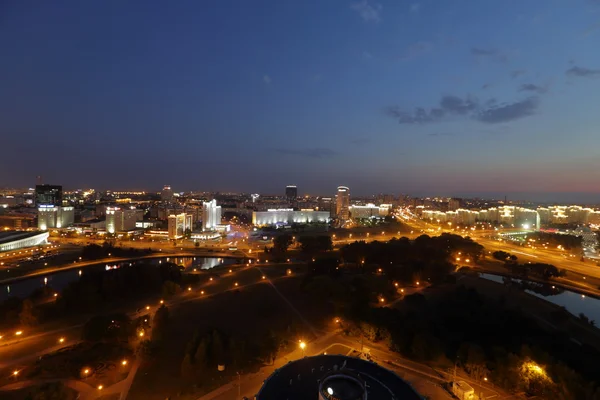 Night view from the observation deck in Minsk — Stock Photo, Image