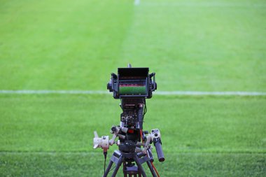 TV kamera üzerinde futbol sahası