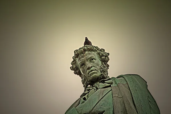 Fragment of the monument to Pushkin in Moscow — Stock Photo, Image