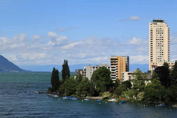 Удивительное озеро Женева летом — стоковое фото