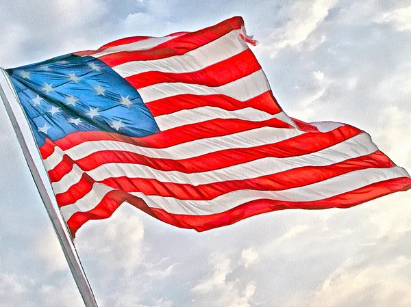 Пофарбований образ американський прапор — стокове фото