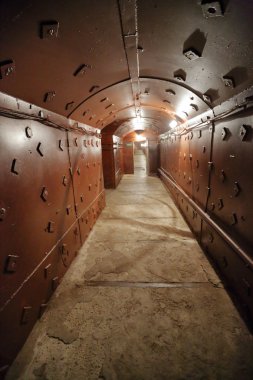 Old bunker's corridor clipart