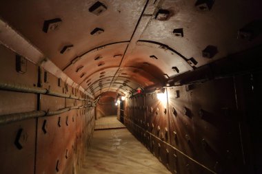 Old bunker's corridor clipart