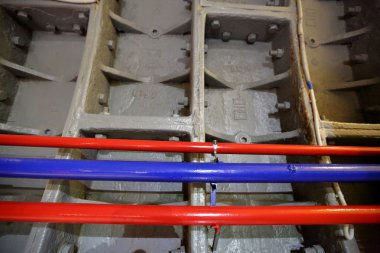 Kırmızı ve mavi borular