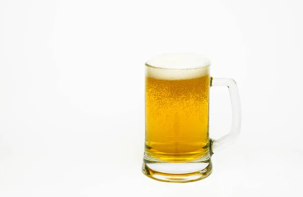Пиво Скляному Горщику Білому Тлі — стокове фото