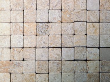 Doğal taştan küçük kareler içeren mozaik arkaplan