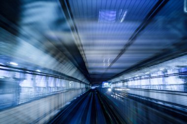 tunnel in tokyo blurred as idea of high speed clipart