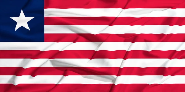 Waving flag of Liberia on a silk drape — Stock Photo, Image