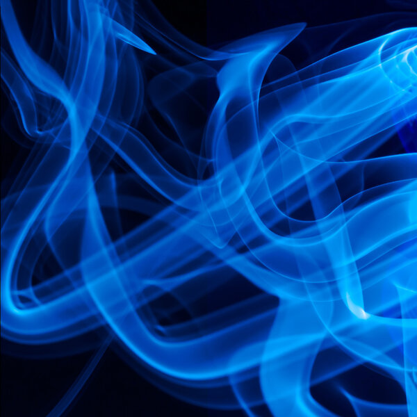Blue smoke random with curved lines background